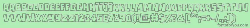 Czcionka Rockbiteroutlines – szare czcionki na zielonym tle