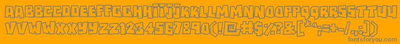 Rockbiteroutlines-Schriftart – Graue Schriften auf orangefarbenem Hintergrund