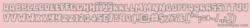 フォントRockbiteroutlines – ピンクの背景に灰色の文字