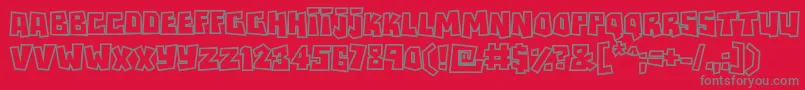 Rockbiteroutlines Font – Gray Fonts on Red Background