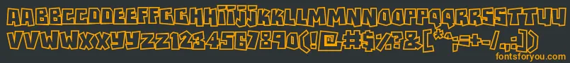 Rockbiteroutlines Font – Orange Fonts on Black Background