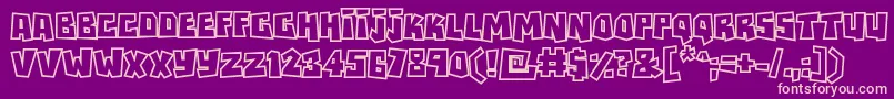 フォントRockbiteroutlines – 紫の背景にピンクのフォント