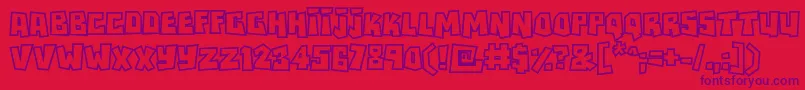 Шрифт Rockbiteroutlines – фиолетовые шрифты на красном фоне