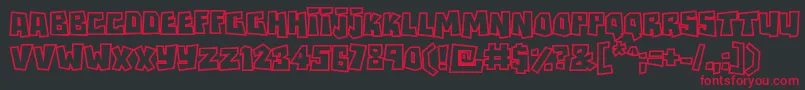 Rockbiteroutlines Font – Red Fonts on Black Background