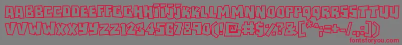 Rockbiteroutlines Font – Red Fonts on Gray Background
