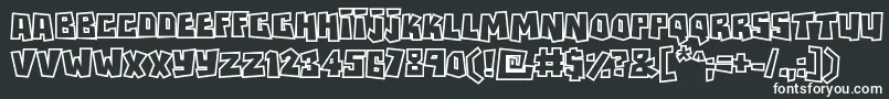 フォントRockbiteroutlines – 白い文字