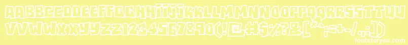 Rockbiteroutlines Font – White Fonts on Yellow Background