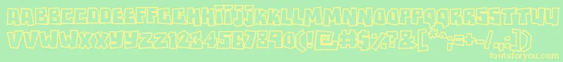 Rockbiteroutlines Font – Yellow Fonts on Green Background