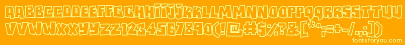 fuente Rockbiteroutlines – Fuentes Amarillas Sobre Fondo Naranja