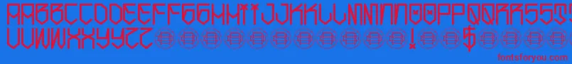 CholoLettersDemo-Schriftart – Rote Schriften auf blauem Hintergrund
