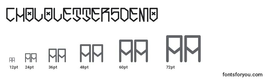 CholoLettersDemo Font Sizes