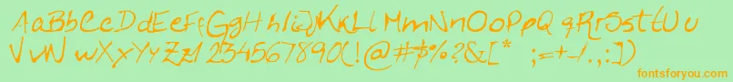 CaligraficaArito Font – Orange Fonts on Green Background