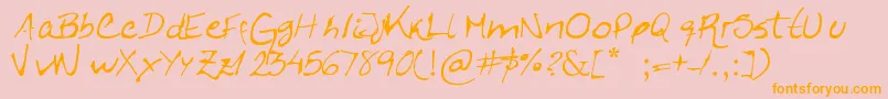 Police CaligraficaArito – polices orange sur fond rose