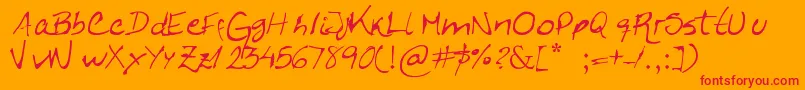 フォントCaligraficaArito – オレンジの背景に赤い文字