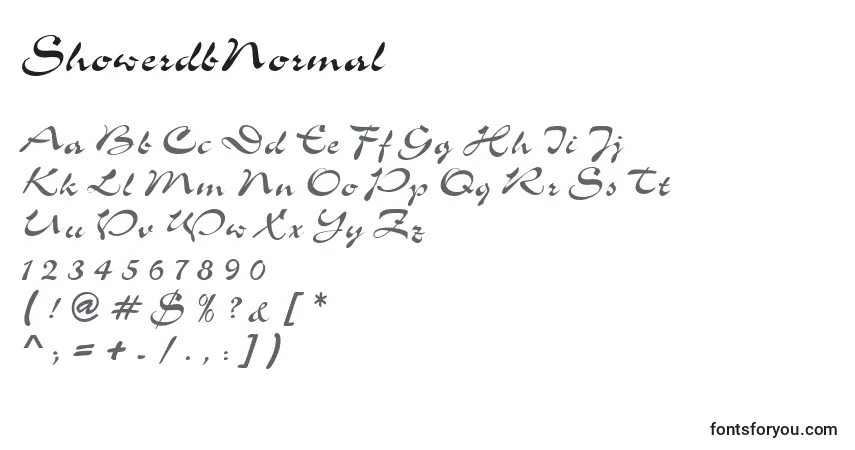A fonte ShowerdbNormal – alfabeto, números, caracteres especiais