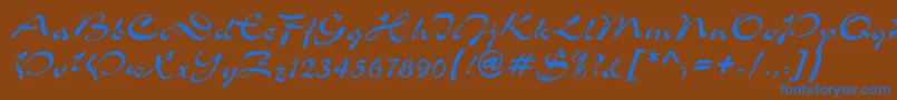 ShowerdbNormal Font – Blue Fonts on Brown Background