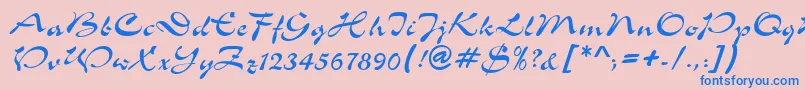 ShowerdbNormal Font – Blue Fonts on Pink Background