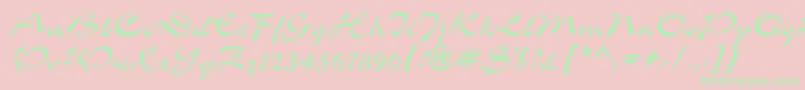 ShowerdbNormal Font – Green Fonts on Pink Background