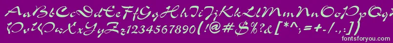 ShowerdbNormal Font – Green Fonts on Purple Background