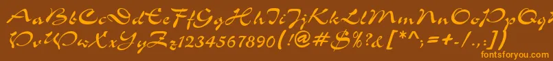 ShowerdbNormal Font – Orange Fonts on Brown Background