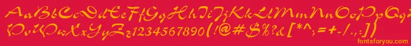 ShowerdbNormal Font – Orange Fonts on Red Background