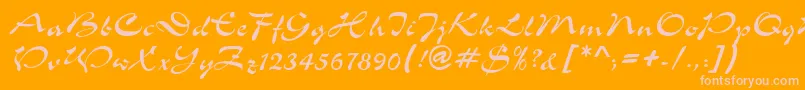 ShowerdbNormal Font – Pink Fonts on Orange Background