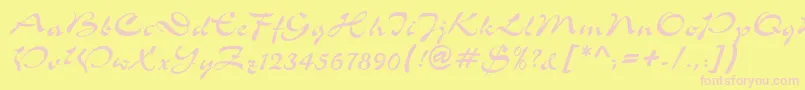 ShowerdbNormal Font – Pink Fonts on Yellow Background