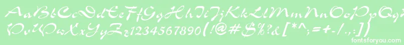 ShowerdbNormal Font – White Fonts on Green Background