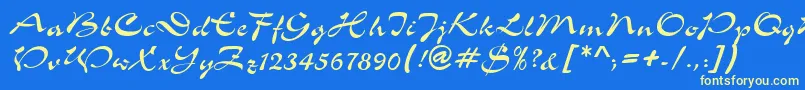 ShowerdbNormal Font – Yellow Fonts on Blue Background