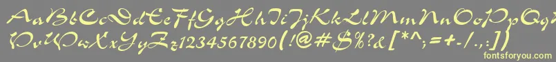 ShowerdbNormal Font – Yellow Fonts on Gray Background