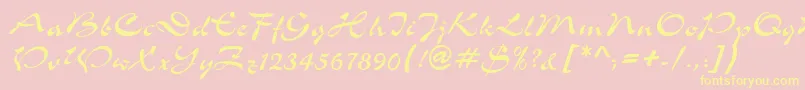 ShowerdbNormal Font – Yellow Fonts on Pink Background