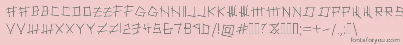 フォントSilenceWillFall – ピンクの背景に灰色の文字