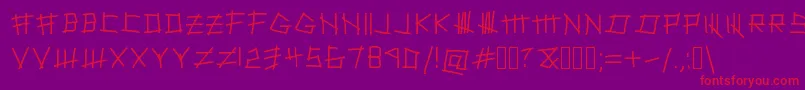 SilenceWillFall Font – Red Fonts on Purple Background