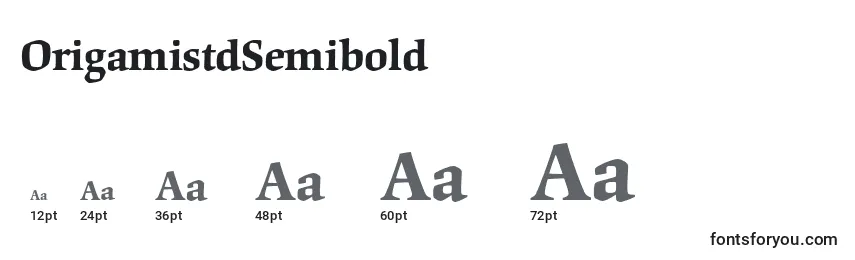 Размеры шрифта OrigamistdSemibold