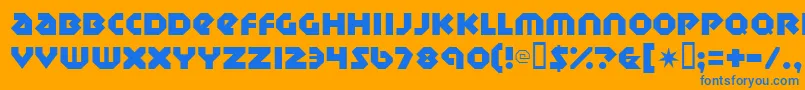 Sudbury Font – Blue Fonts on Orange Background