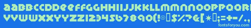 Sudbury Font – Green Fonts on Blue Background