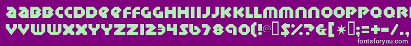 Sudbury Font – Green Fonts on Purple Background