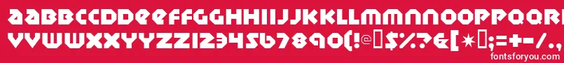 フォントSudbury – 赤い背景に白い文字