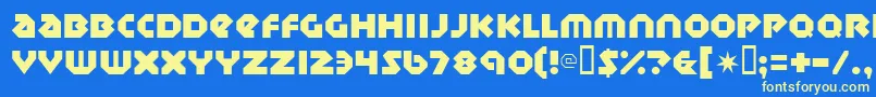 フォントSudbury – 黄色の文字、青い背景