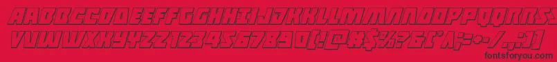 Halfshellhero3Dital Font – Black Fonts on Red Background