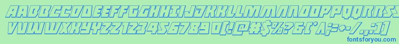 Halfshellhero3Dital Font – Blue Fonts on Green Background