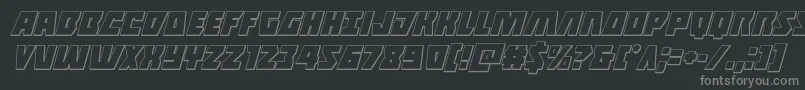 Halfshellhero3Dital Font – Gray Fonts on Black Background