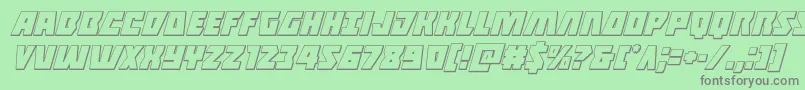 Halfshellhero3Dital Font – Gray Fonts on Green Background