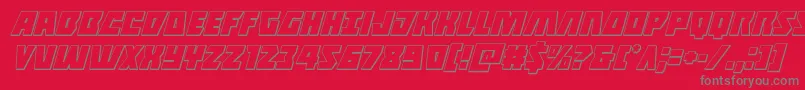 Halfshellhero3Dital Font – Gray Fonts on Red Background