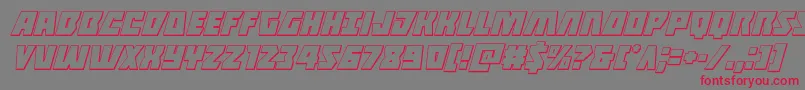 フォントHalfshellhero3Dital – 赤い文字の灰色の背景