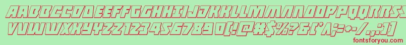 Halfshellhero3Dital Font – Red Fonts on Green Background