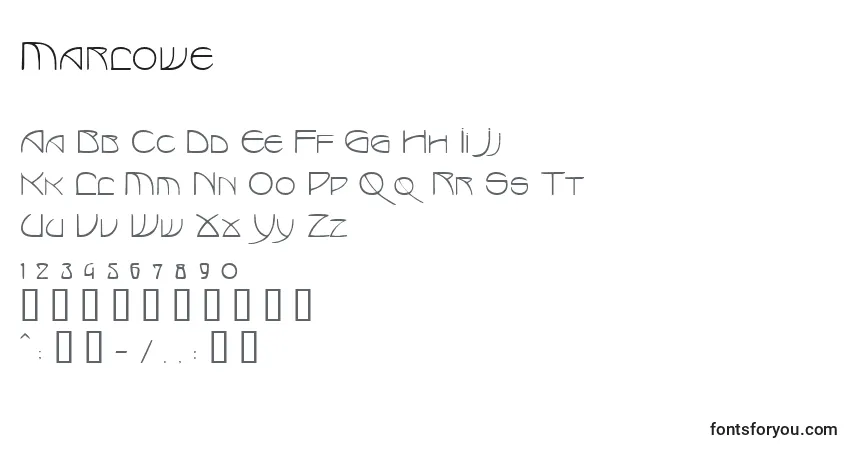 Schriftart Marlowe – Alphabet, Zahlen, spezielle Symbole