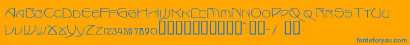 フォントMarlowe – オレンジの背景に青い文字