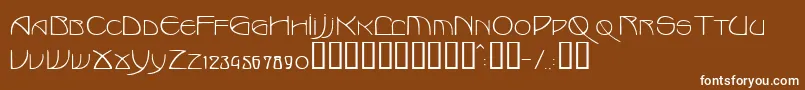 Marlowe-Schriftart – Weiße Schriften auf braunem Hintergrund