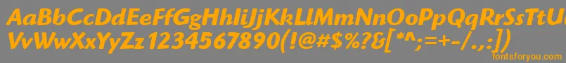 HighlanderItcTtBolditalic Font – Orange Fonts on Gray Background